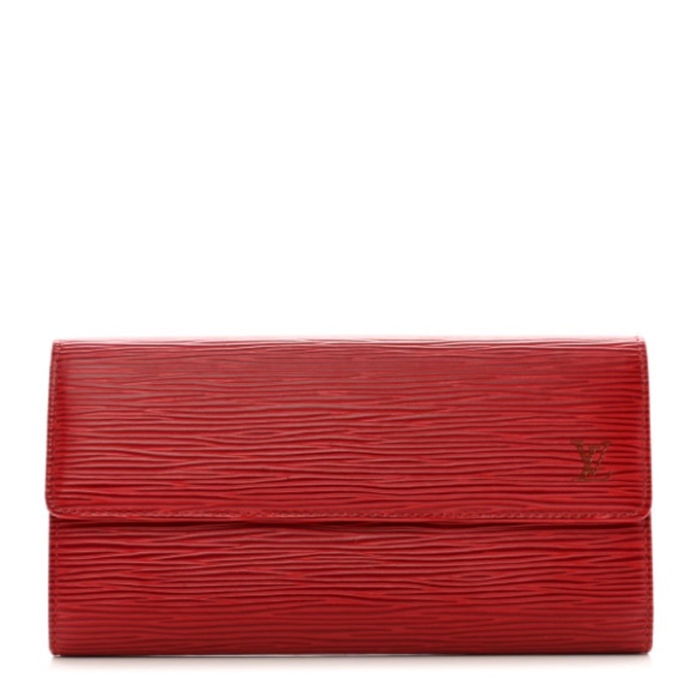 Pre-Owned Authentic Louis Vuitton Red Epi Continental Snap Wallet